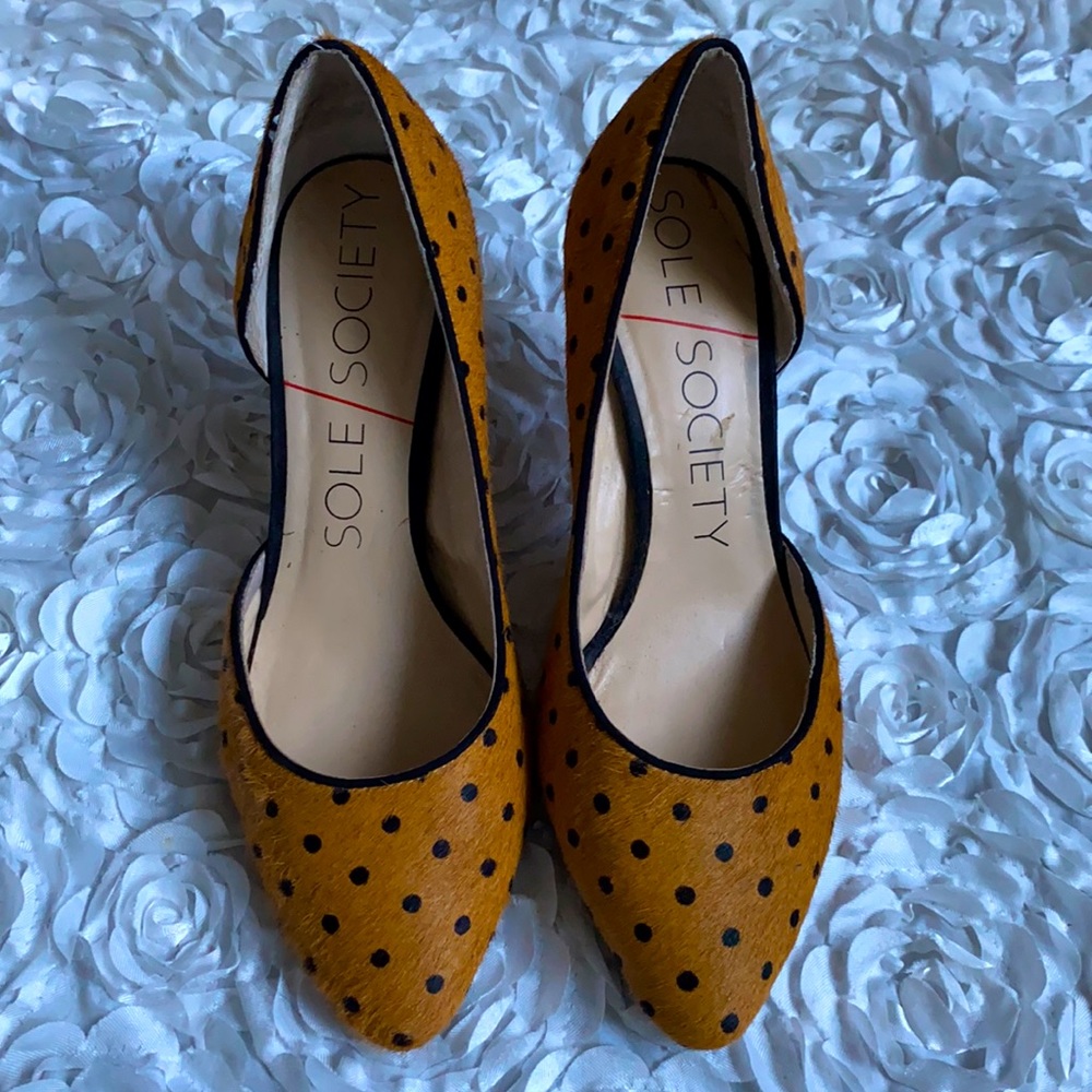 . Sole Society brown calf hair heels size 6